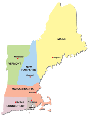 New England Map Maps Of The New England States New England Map Maps Of The New England States