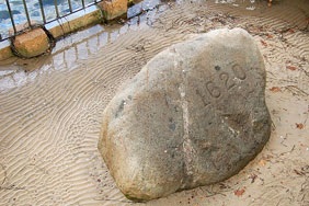 Plymouth Rock, traditional landing spot of the English Pilgrims